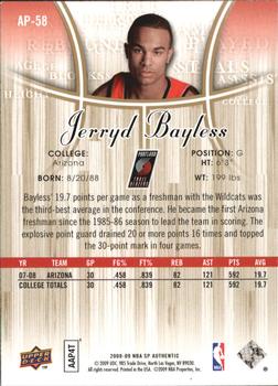 2008-09 SP Authentic - Profiles #AP-58 Jerryd Bayless Back