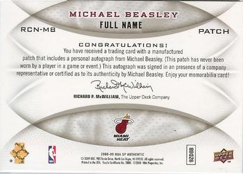 2008-09 SP Authentic - Recruiting Class Full Name #RCN-MB Michael Beasley Back