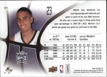 2008-09 SP Authentic - Retail #37 Kevin Martin Back