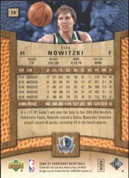2006-07 Upper Deck Hardcourt #20 Dirk Nowitzki Back