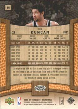 2006-07 Upper Deck Hardcourt #86 Tim Duncan Back