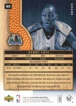 2006-07 Upper Deck Hardcourt #102 Randy Foye Back
