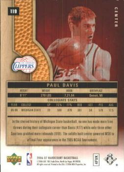 2006-07 Upper Deck Hardcourt #119 Paul Davis Back