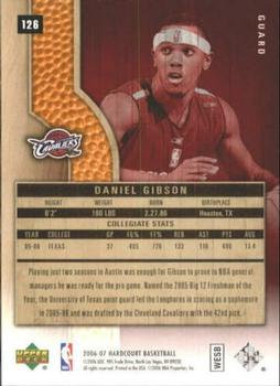2006-07 Upper Deck Hardcourt #126 Daniel Gibson Back