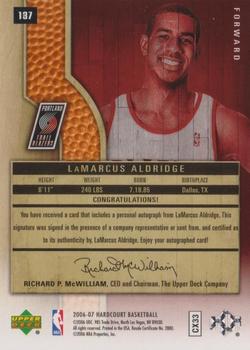 2006-07 Upper Deck Hardcourt #137 LaMarcus Aldridge Back