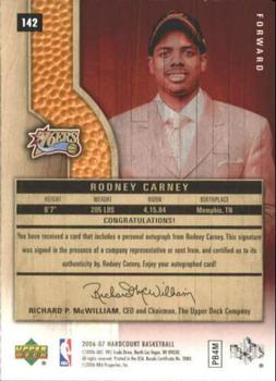 2006-07 Upper Deck Hardcourt #142 Rodney Carney Back