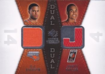2008-09 SP Rookie Threads - Rookie Threads Dual Patch #RTD-AB D.J. Augustin / Jerryd Bayless Front