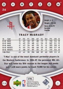 2006-07 Upper Deck Ovation #26 Tracy McGrady Back