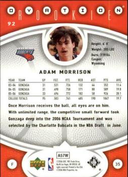 2006-07 Upper Deck Ovation #92 Adam Morrison Back