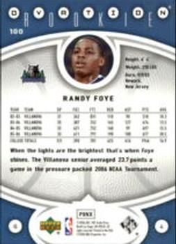 2006-07 Upper Deck Ovation #100 Randy Foye Back