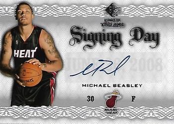 2008-09 SP Rookie Threads - Signing Day #SD-MB Michael Beasley Front