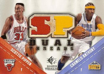 2008-09 SP Rookie Threads - SP Threads Dual #TD-AP Carmelo Anthony / Scottie Pippen Front