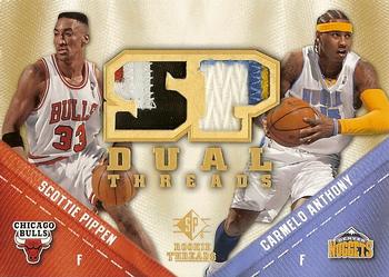 2008-09 SP Rookie Threads - SP Threads Dual Patch #TD-AP Carmelo Anthony / Scottie Pippen Front