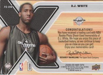 2008-09 SPx - Freshman Orientation #FO-DW D.J. White Back