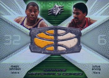 2008-09 SPx - Winning Materials Combos #WMC-EJ Magic Johnson / Julius Erving Front