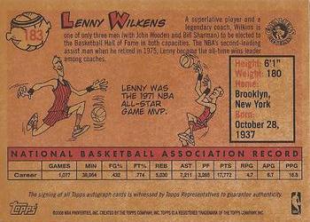 2008-09 Topps - 1958-59 Variations Autographs #183 Lenny Wilkens Back