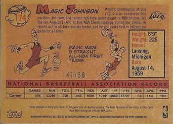 2008-09 Topps - 1958-59 Variations Relics Gold #174 Magic Johnson Back