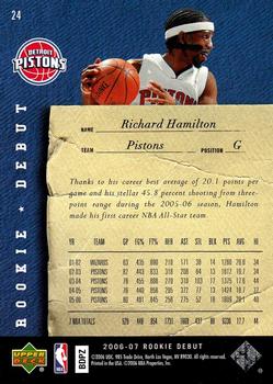 2006-07 Upper Deck Rookie Debut #24 Richard Hamilton Back