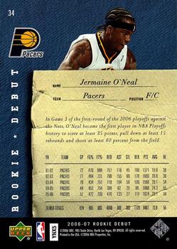 2006-07 Upper Deck Rookie Debut #34 Jermaine O'Neal Back
