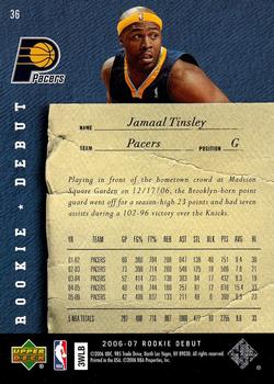 2006-07 Upper Deck Rookie Debut #36 Jamaal Tinsley Back