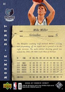 2006-07 Upper Deck Rookie Debut #44 Mike Miller Back