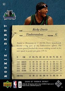 2006-07 Upper Deck Rookie Debut #53 Ricky Davis Back