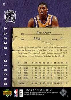 2006-07 Upper Deck Rookie Debut #83 Ron Artest Back