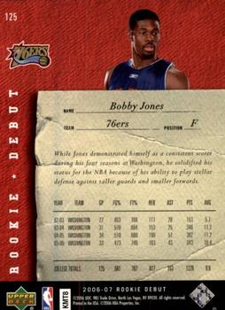 2006-07 Upper Deck Rookie Debut #125 Bobby Jones Back