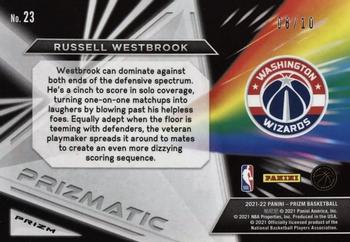 2021-22 Panini Prizm - Prizmatic Prizms Gold #23 Russell Westbrook Back