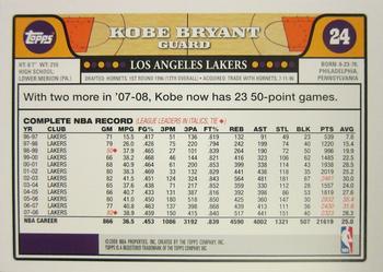 2008-09 Topps - Gold Foil #24 Kobe Bryant Back