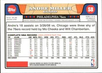 2008-09 Topps - Gold Foil #58 Andre Miller Back