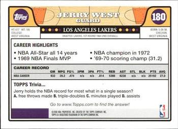 2008-09 Topps - Gold Foil #180 Jerry West Back