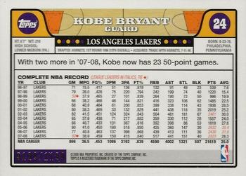 2008-09 Topps - Orange #24 Kobe Bryant Back