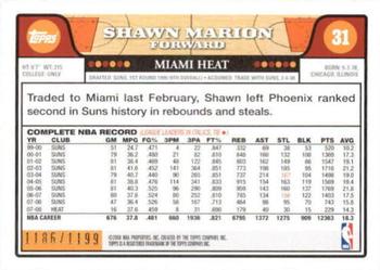 2008-09 Topps - Orange #31 Shawn Marion Back