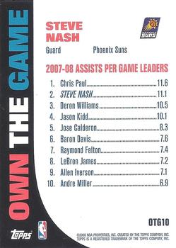 2008-09 Topps - Own the Game #OTG10 Steve Nash Back