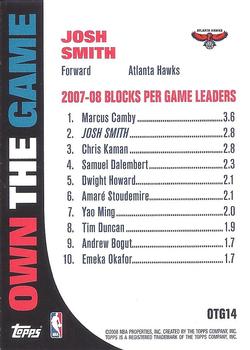 2008-09 Topps - Own the Game #OTG14 Josh Smith Back