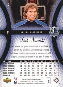 2006-07 Upper Deck Sweet Shot #17 Dirk Nowitzki Back
