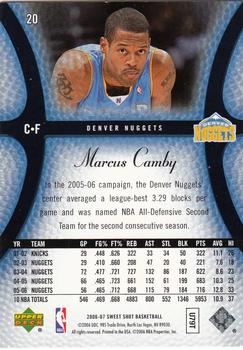 2006-07 Upper Deck Sweet Shot #20 Marcus Camby Back