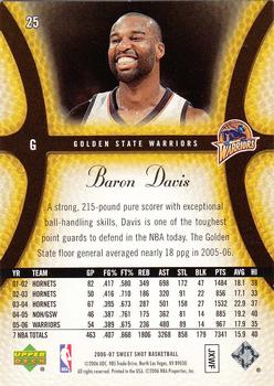 2006-07 Upper Deck Sweet Shot #25 Baron Davis Back