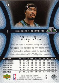 2006-07 Upper Deck Sweet Shot #49 Ricky Davis Back