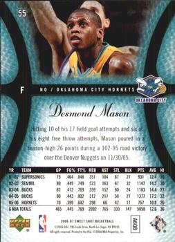 2006-07 Upper Deck Sweet Shot #55 Desmond Mason Back