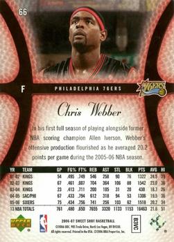 2006-07 Upper Deck Sweet Shot #66 Chris Webber Back