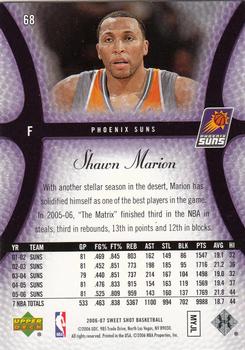 2006-07 Upper Deck Sweet Shot #68 Shawn Marion Back