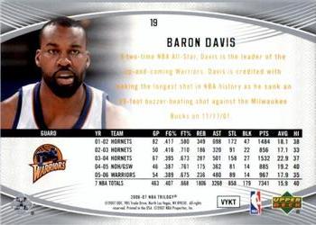 2006-07 Upper Deck Trilogy #19 Baron Davis Back
