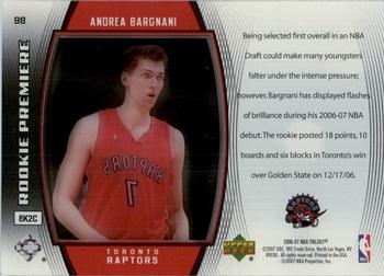 2006-07 Upper Deck Trilogy #98 Andrea Bargnani Back
