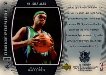 2006-07 Upper Deck Trilogy #104 Maurice Ager Back