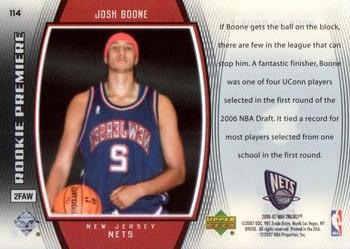 2006-07 Upper Deck Trilogy #114 Josh Boone Back