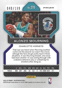 2021-22 Panini Prizm - Blue #270 Alonzo Mourning Back