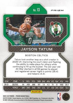 2021-22 Panini Prizm - Ice #13 Jayson Tatum Back