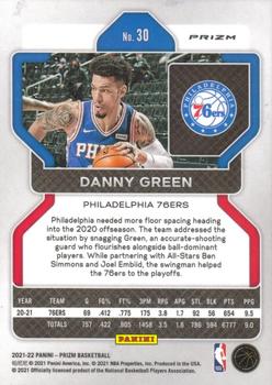 2021-22 Panini Prizm - Ice #30 Danny Green Back